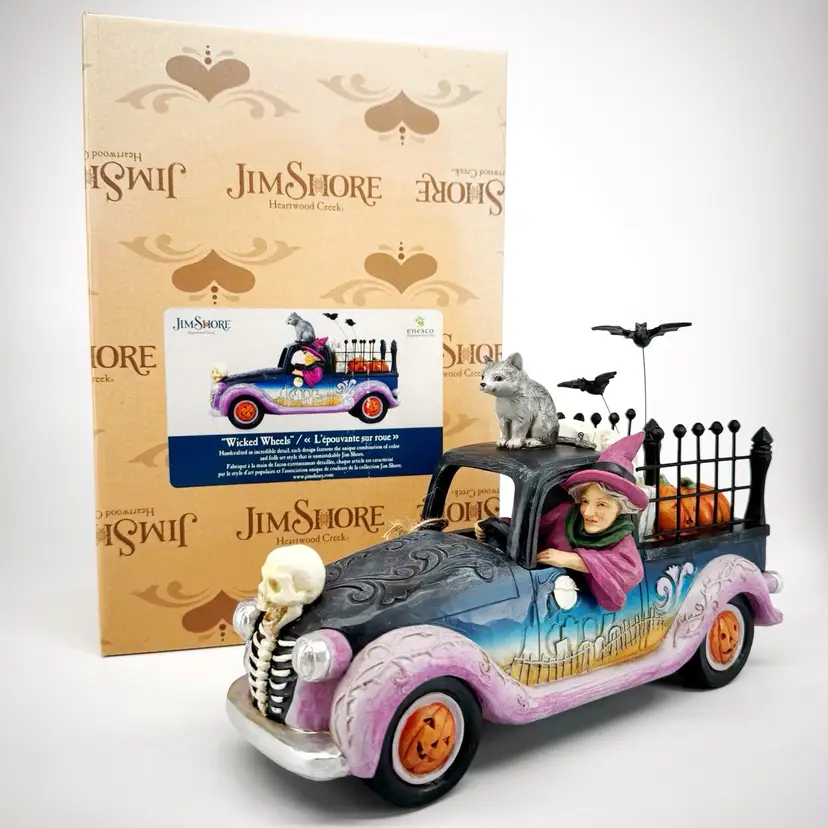 Jim Shore/Heartwood Creek "Wicked Wheels" 2021 Halloween Witch Pickup Truck Figurine #6010674 - FREE USA SHIPPING