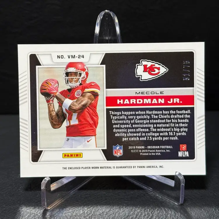 Mecole Hardman Jr. 2019 Panini Obsidian #VM-24 Volcanic Material /75 Kansas City Chiefs