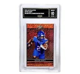 Ashton Jeanty GEM MINT 10  Leaf Collective Metal Orange Shimmer Promo /299 POP 1