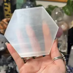 Selenite Plate Hexagon Sm