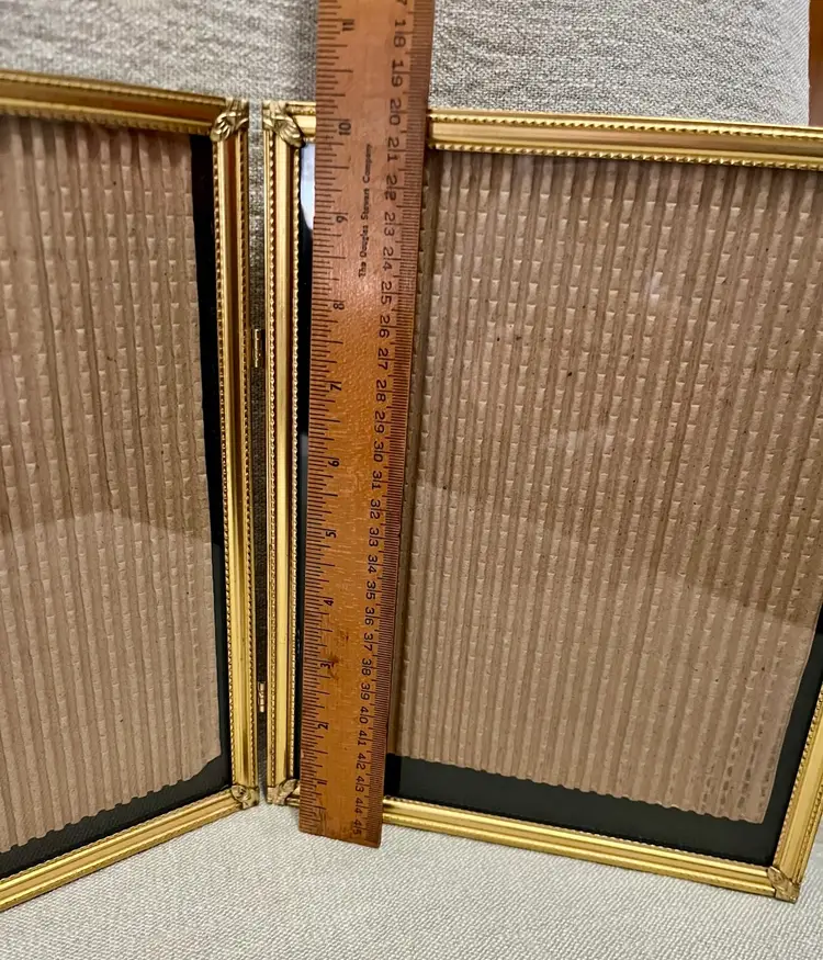 1960s Gold Tone Embossed Duo 8 X 10 Picture Frame MCM Tabletop ...