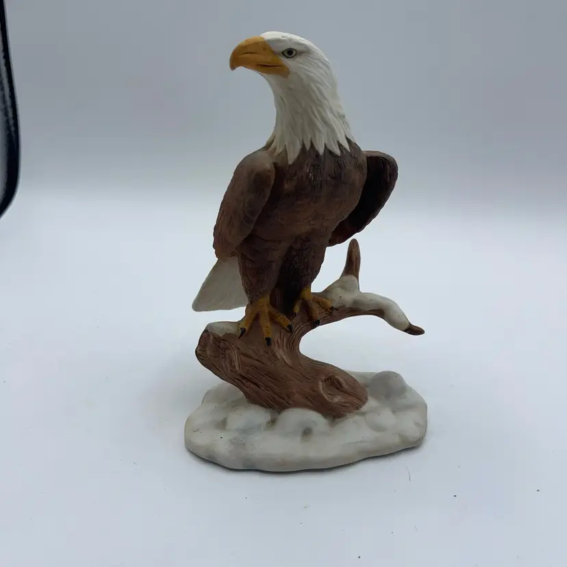 Ceramic Eagle On Branch 6.25 Inches Tall
