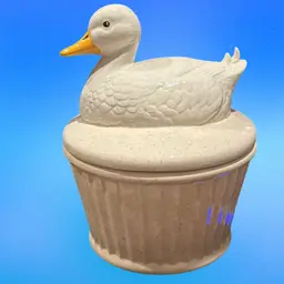 Vintage Duck Biscuit Jar 1985  Handpainted By Rita Ann