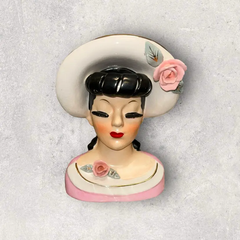 Vintage Fine Quality Lady Head Vase-Japan