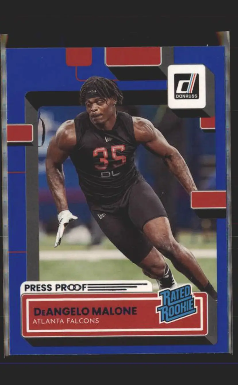2022 Donruss #386 DeAngelo Malone Blue Press Proof - (139) - Atlanta Falcons