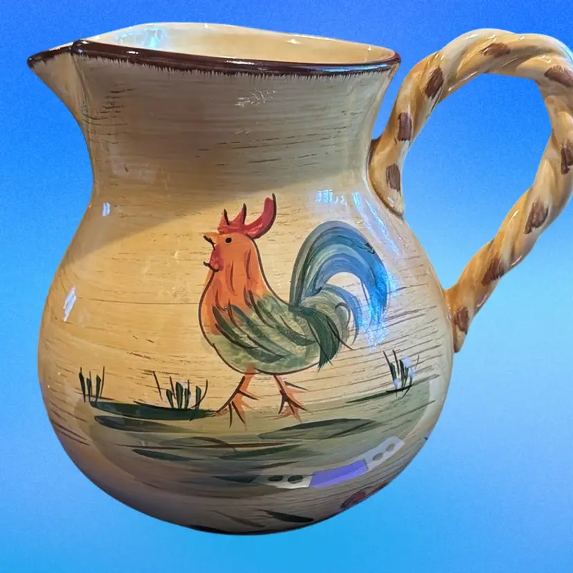 Home Rooster Pitcher -3 Qt Ceramic - Ice Lip