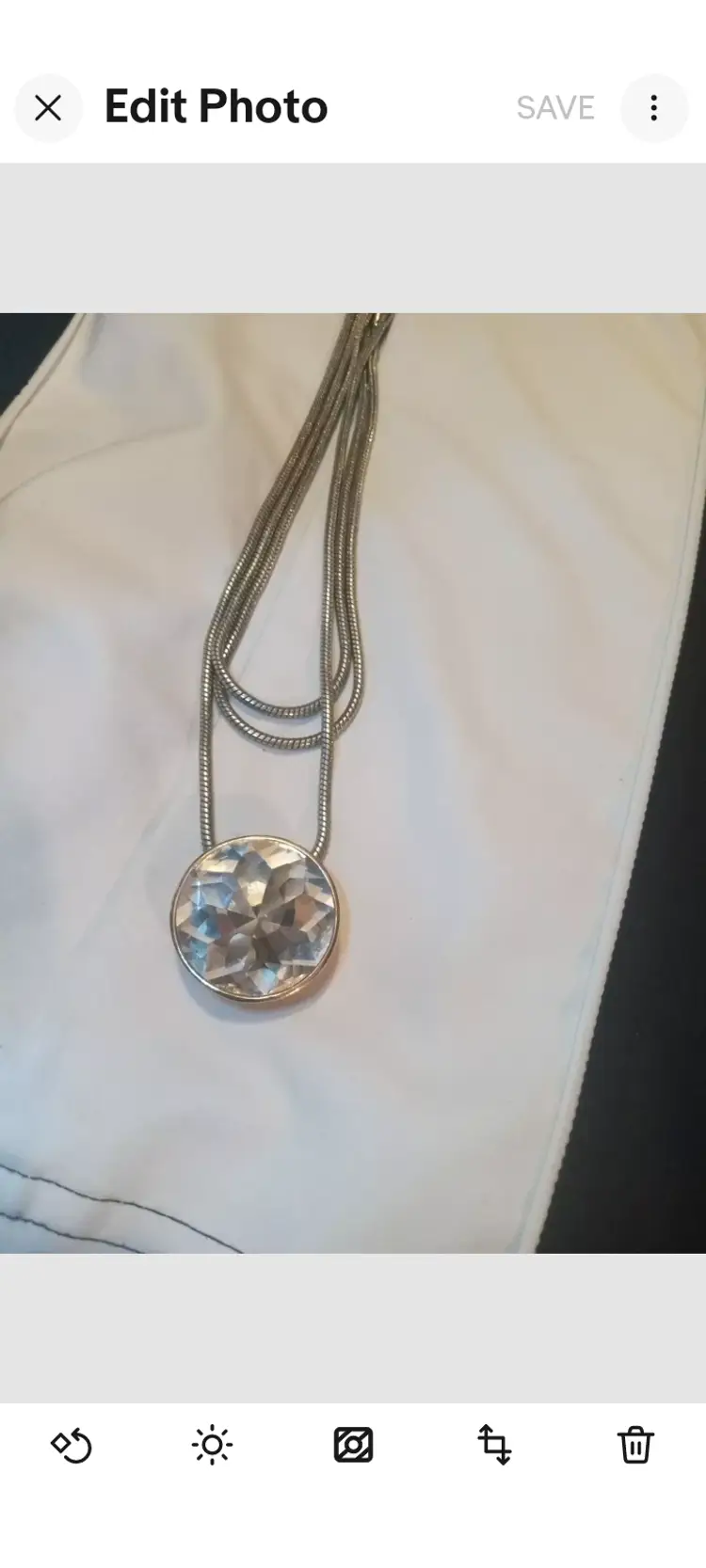 Necklace Beautiful Large Style Slider With Larger Elegant Diamond Cut Center Stone