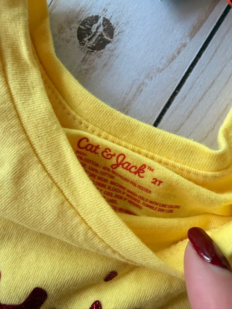 2T Cat & Jack Tee Belle Inspired & 18 inch Doll Tee to Matching Set Bin 2