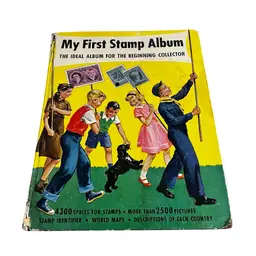 009 Vintage 50S Stamp Collection Book With Stamps