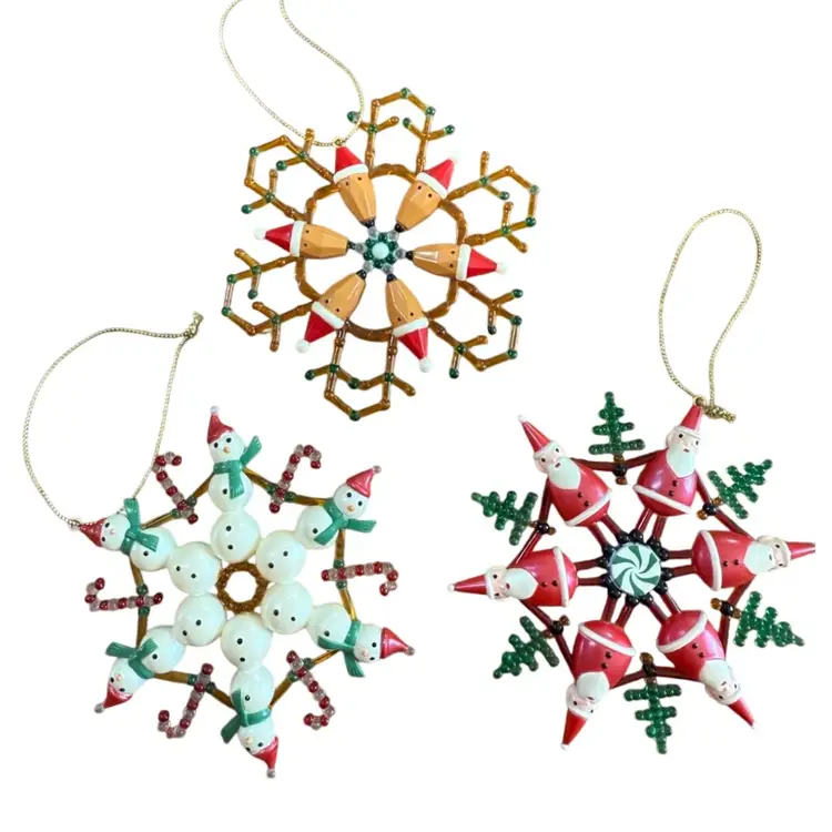 2004 Hallmark Keepsake Christmas Ornament, Snowflake Fun, 3 Piece Set With Box