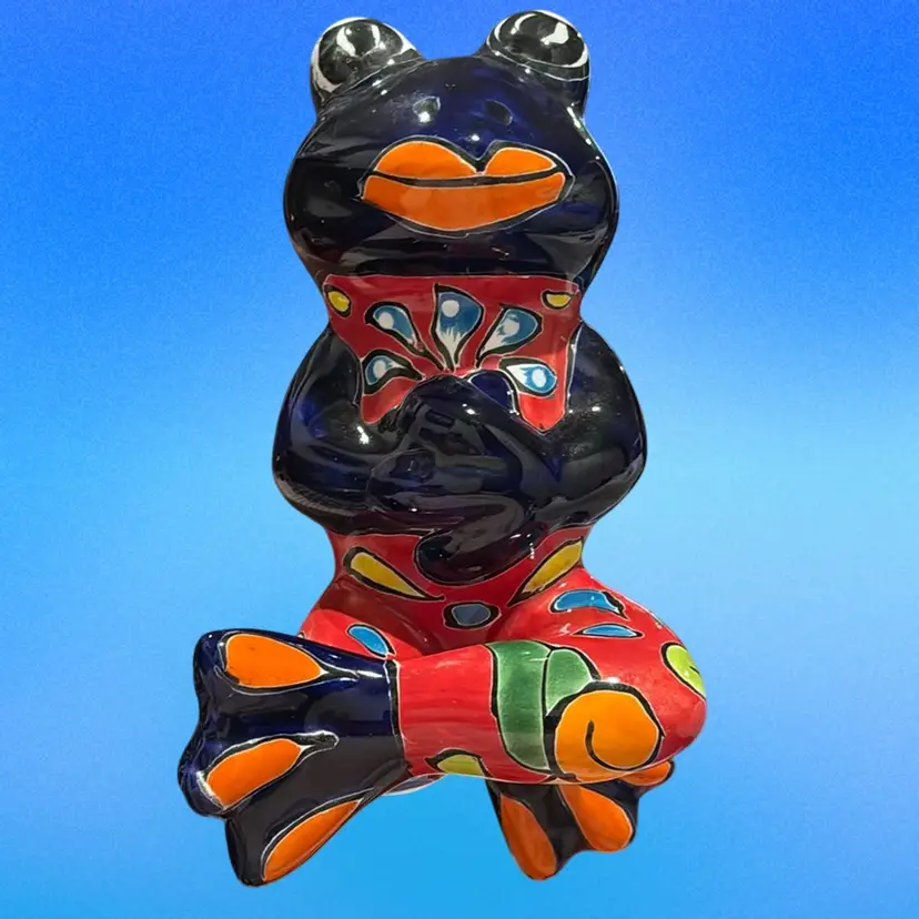 Talavera Frog Wall Hanging Redware Pottery