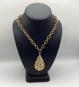 #55 Necklace 18” Chain Gold Tone Polished And Brushed Sarah Coventry Multicolor Rhinestones Sultana Design