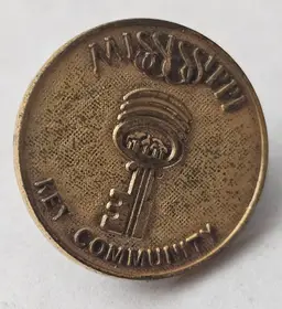 Vintage Mississippi Key Community Lapel Pin