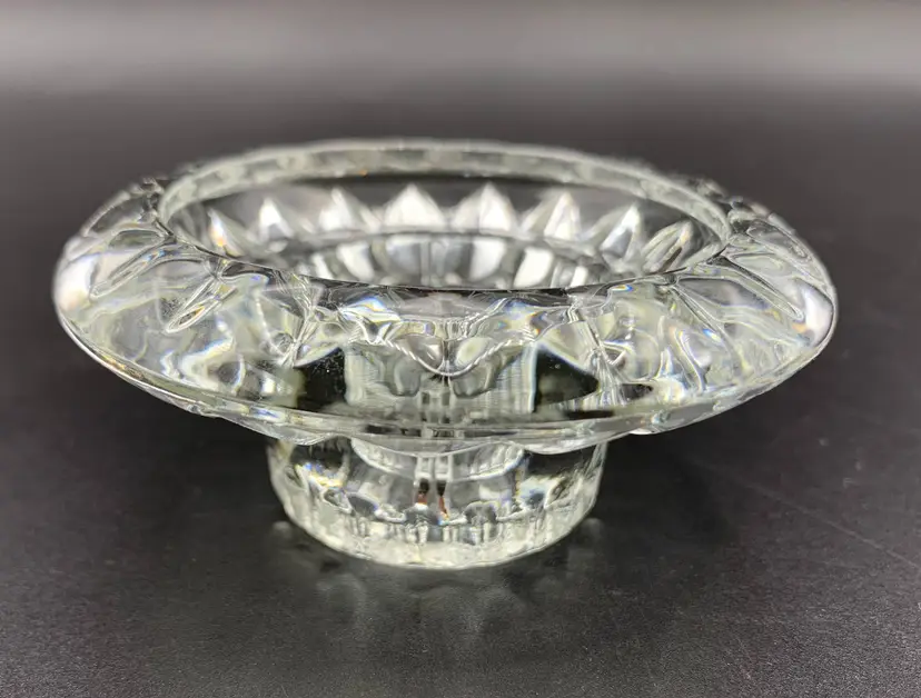 #14 - Crystal Glass Candle Holder Tapered Or Tea Light Or 2” D - 3.75” Diameter