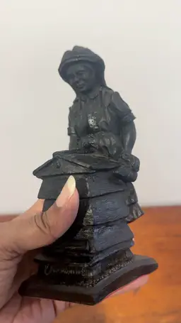 Hand carved Coal Welsh Lady