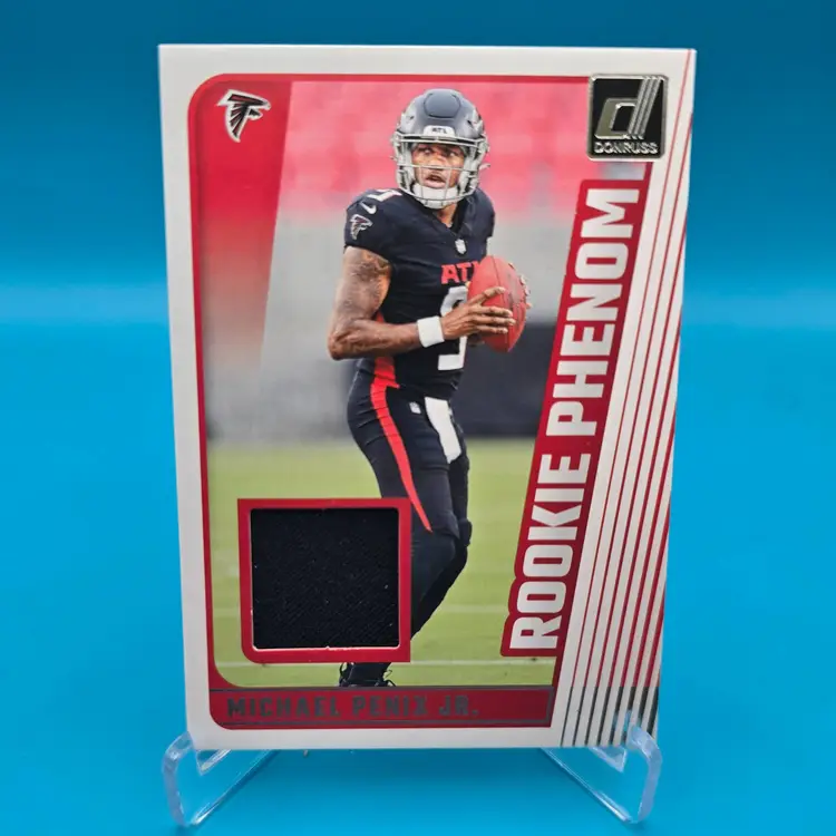 Michael Penix Jr. 2024 Panini Donruss Rookie (RC) Phenom Jersey Relic #RPJ-MPJ Atlanta Falcons