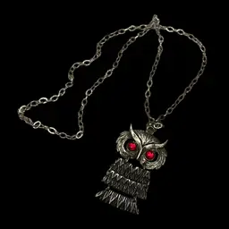 Vintage Articulated Owl Necklace With 22 Inch Chain