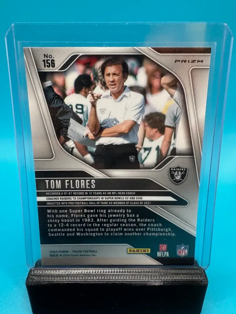 Tom Flores Prizm Silver Las Vegas Raiders