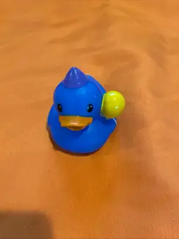 Blue Infantino Rubber Ducky Duck Birthday Themed Hat with Balloons 3" x 3" Bath