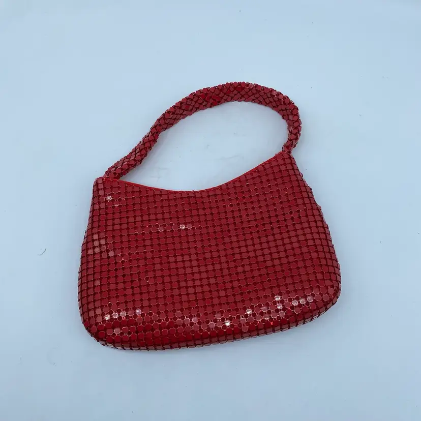 #2501 Red Elizabeth Arden Mesh Bead Purse Small