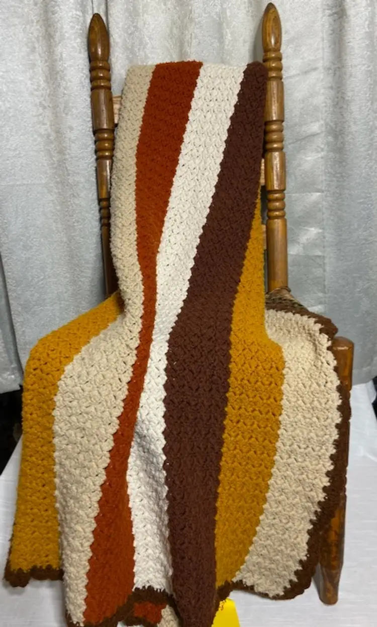Handmade Afghan Lap Throw. 60 x 48