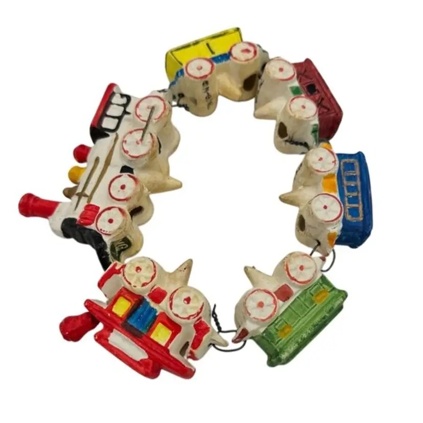 Vintage Choo Choo Train Cake Topper Candle Holder Menschik Goldman Ceramic