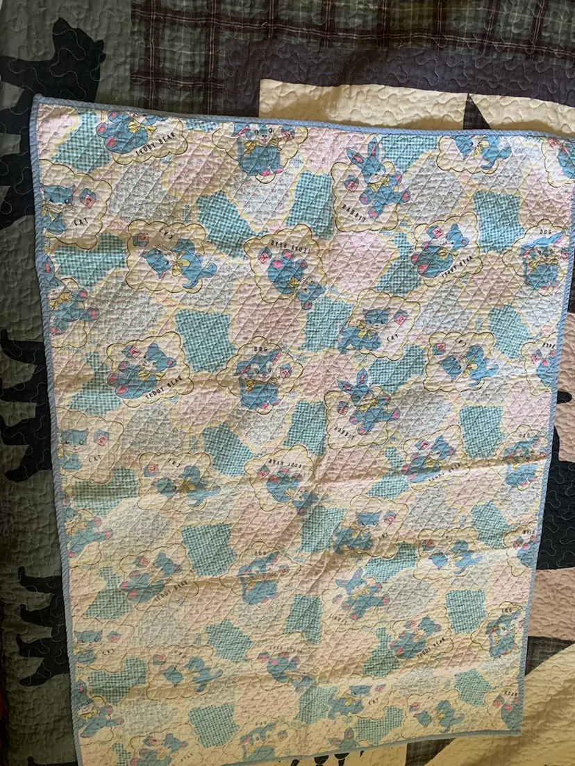 Kitty, Puppy, Bunny Baby Quilt