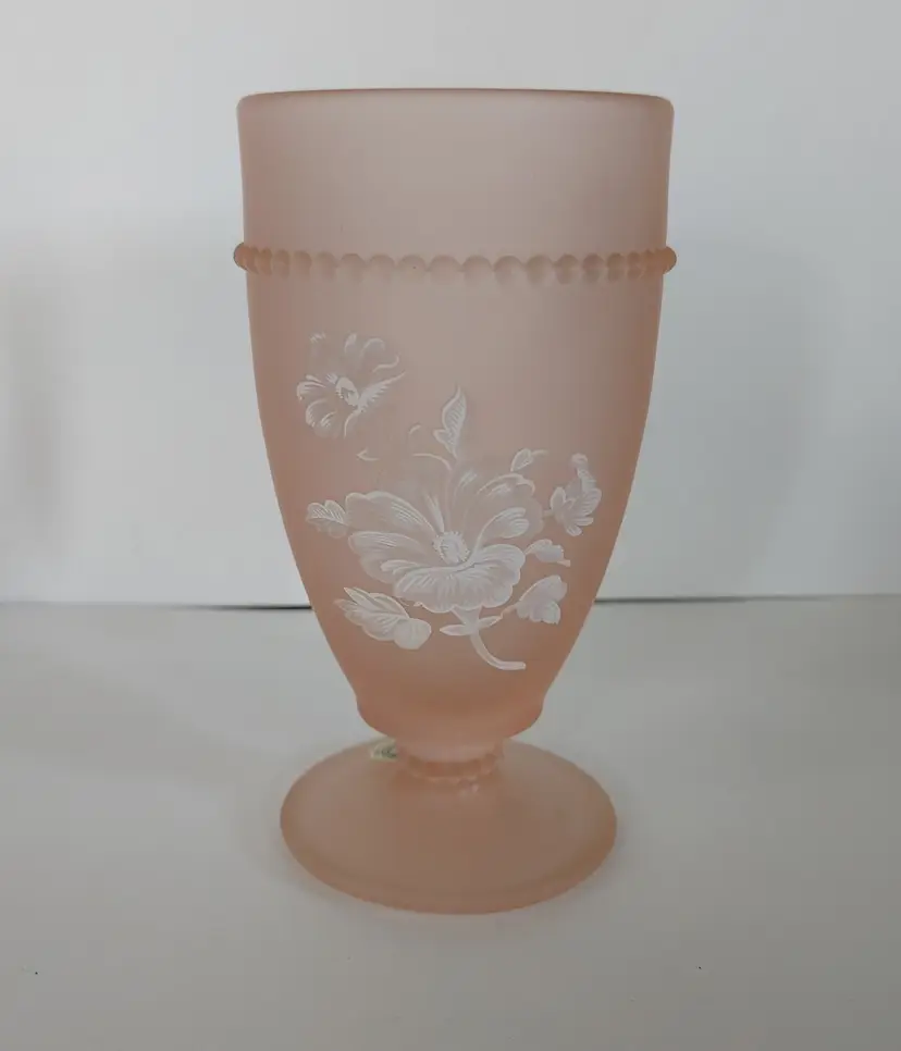Westmoreland Rose Pink Mist Frosted Satin Finish Vase. 6.75 inches high. No chips or cracks.