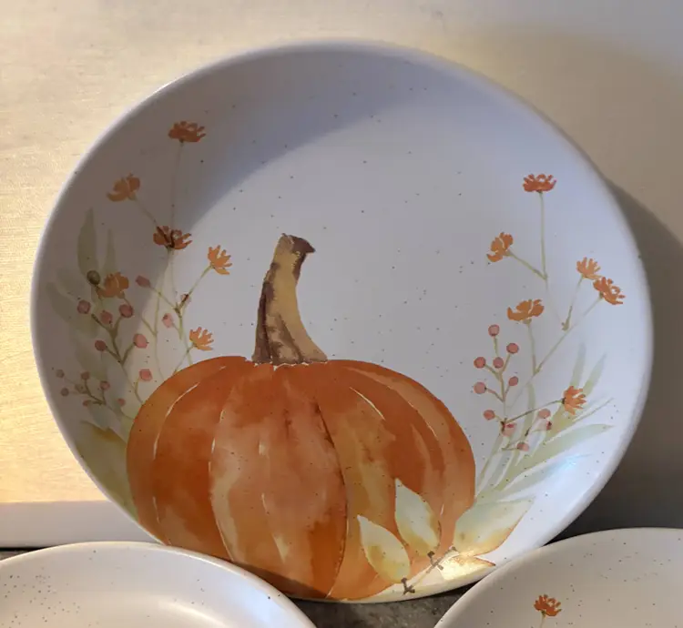 Set of 3 Linden Orange Pumpkin 8" Salad Plates  # 3195