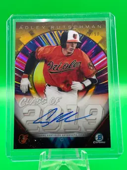 Adley Rutschman Bowman Chrome 2019 Class Of 2019 Auto /50 Baltimore Orioles