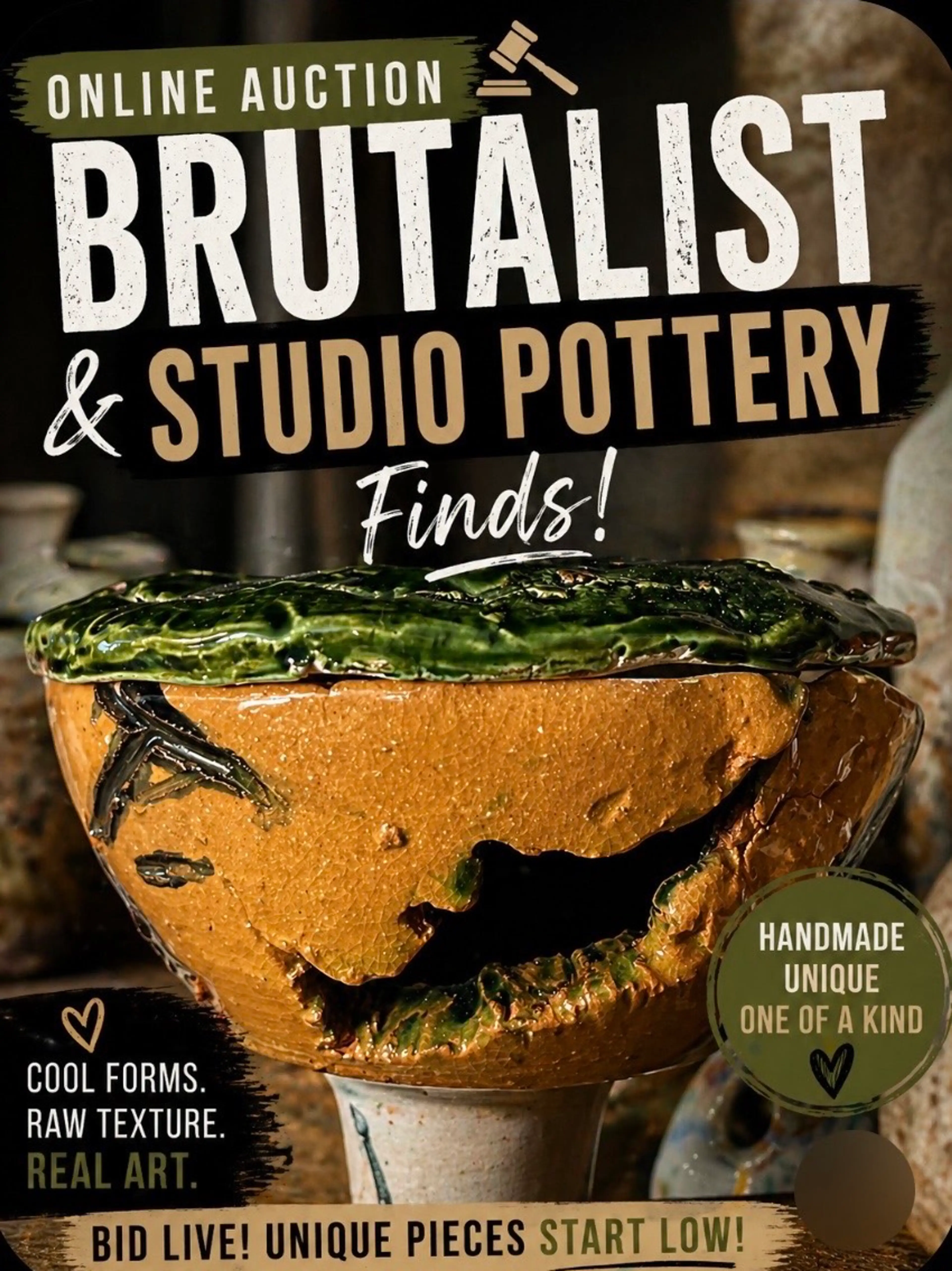 🔥 Brutalist Pottery + Handmade Clay Finds! Rare & Cool Pieces!