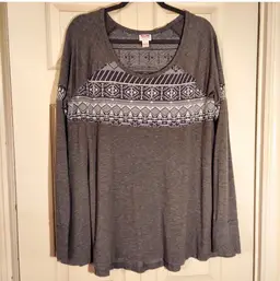 Mossimo Sz XXL Long Sleeve Dark Gray Top