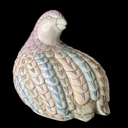Vintage Large Toyo Hand Painted Ceramic Quail: 5”x5.5”x4”