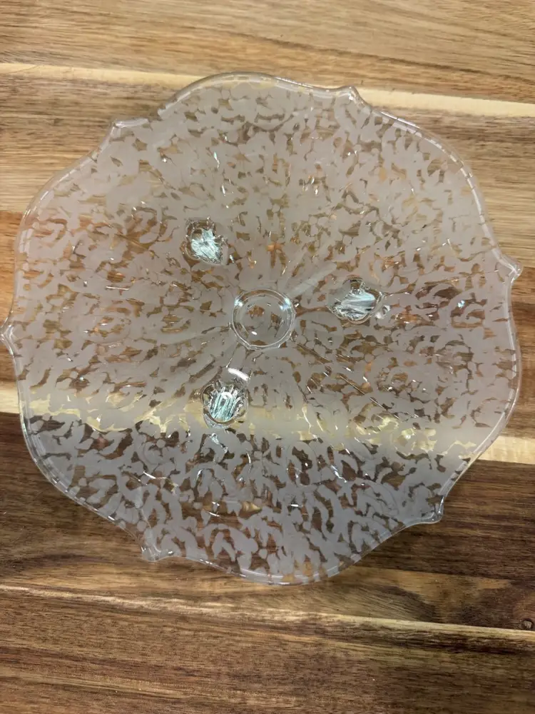 Fostoria Chintz Etched Baroque 3 Footed Plate