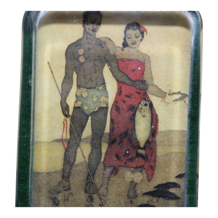 Lahaina Maui Giclee Print Glass Paperweight 4 1/4”x3 1/8”x3/4”