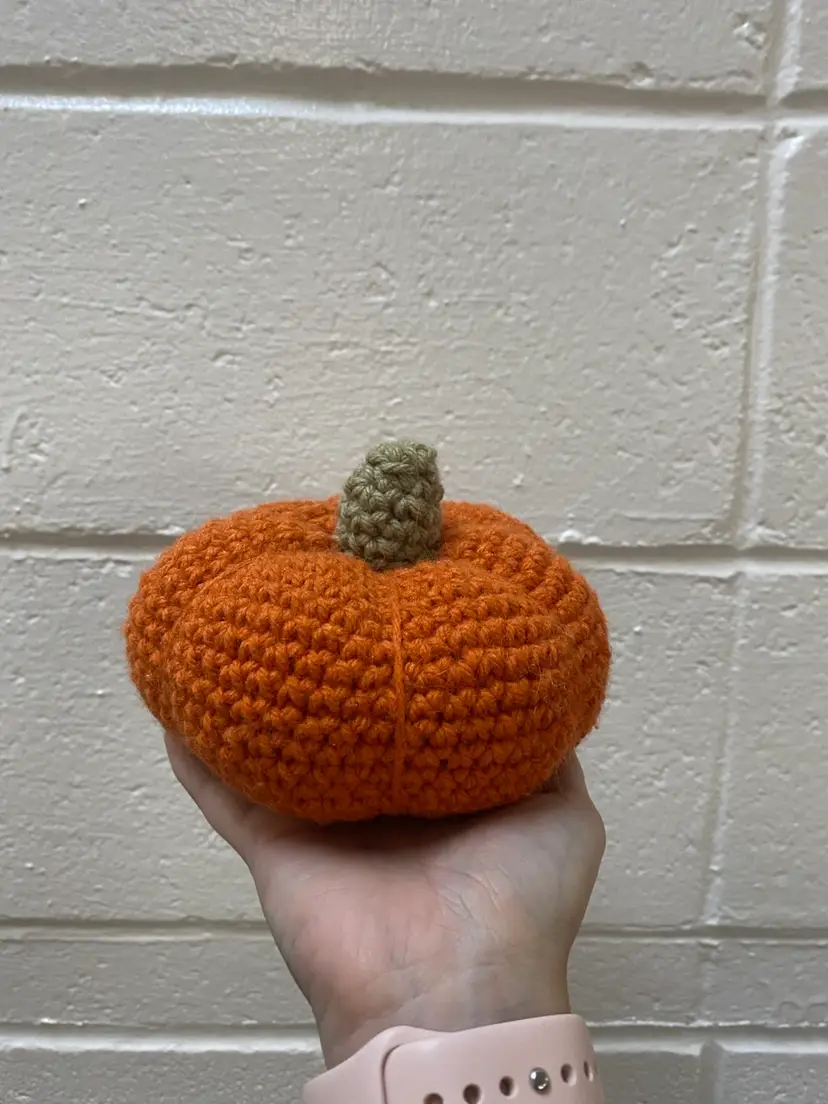 Crocheted Pumpkin Handmade 7” X 4”