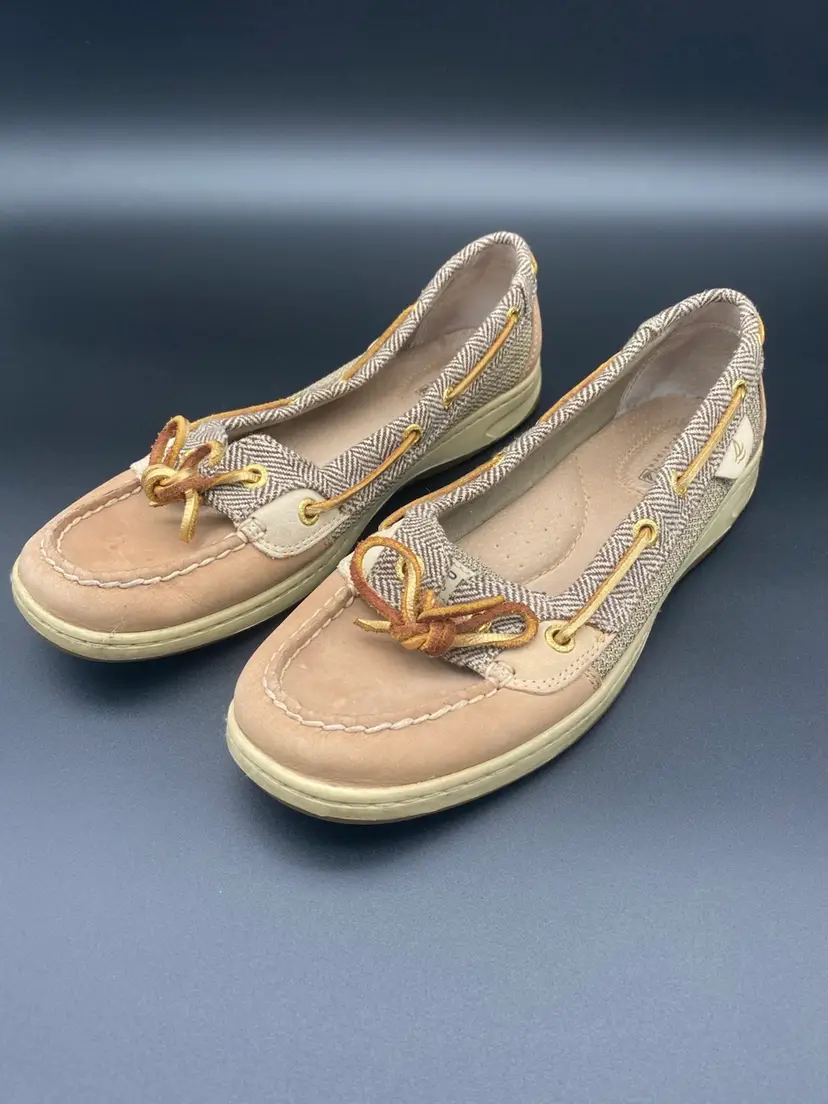 Sperry Women's Size 8M Gray & Brown Top Sider Boat Shoes