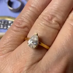 7 1/4 gold tone cubic zirconia ring