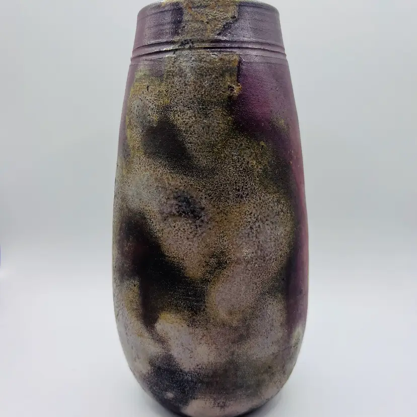 Amazing Japanese Bizen Ware Sangiri Gorobei Kiln Pottery Vase 7.25”