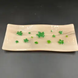 Fused Glass Trinket Dish With Leaf Motif