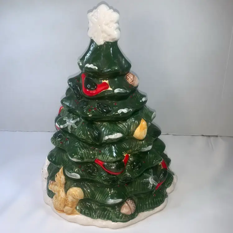 Vntg AMC 80’s Christmas Tree Cookie Candy Jar