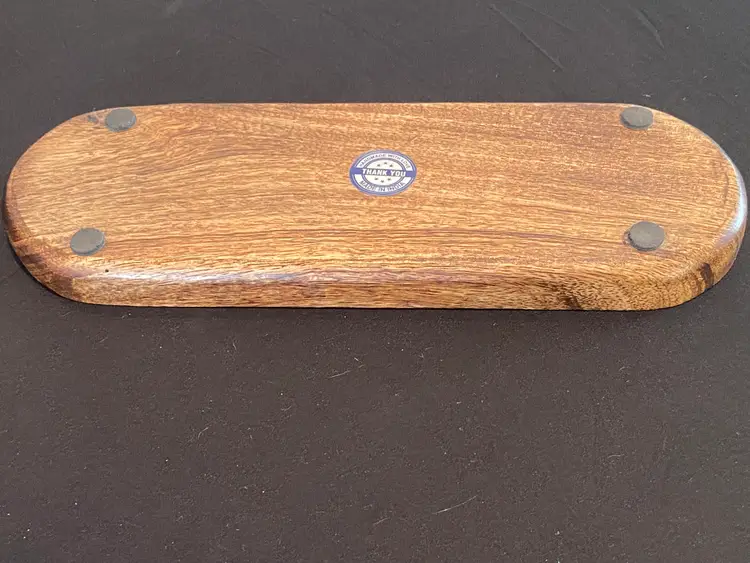 Wide Wooden Incense Holder, Handmade in India, 11.25"