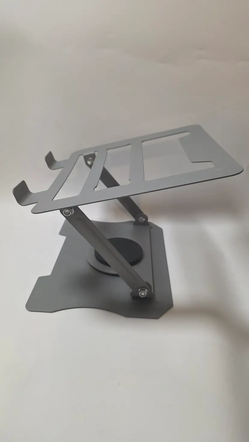 360 Adjustable Rotating Telescopic Laptop Stand Gray Powdered Metal