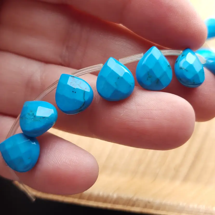 16in Strand of Howlite Teardrop Beads #BC176