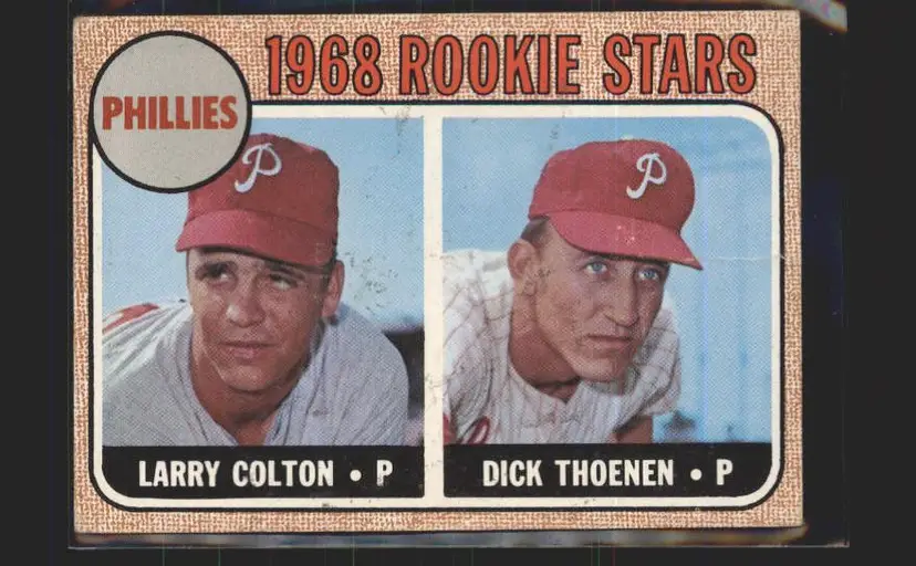 Phillies 1968 Rookie Stars (Larry Colton / Dick Thoenen) 1968 Topps #348 - (140) - Philadelphia Phillies
