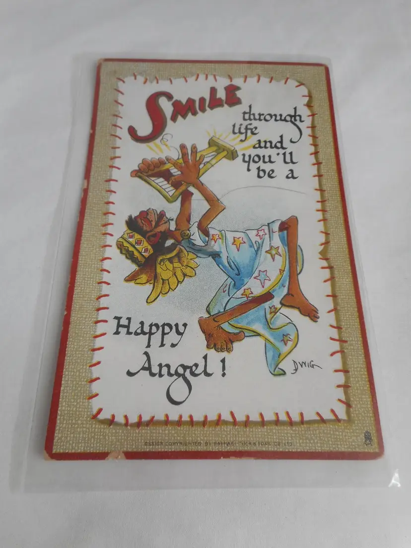 Vintage Tuck's Postcard Angel 1900s unposted Smile
