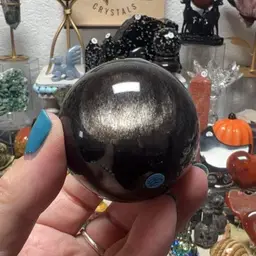 Silver Sheen Obsidian Sphere 49mm # 33