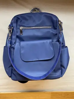 Fashion Women Polyester/Nylon Navy Blue Backpack Shoulder Bag Multiple Pockets