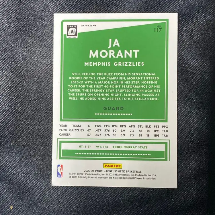 2020-21 Ja Morant Donruss Optic Prizm