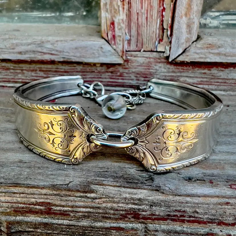 Spoon Bracelet Silver Plated With Dangle